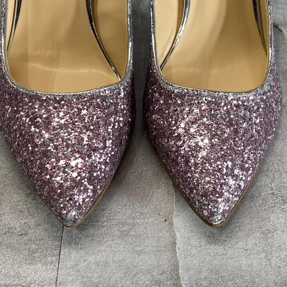 Marc Fisher Women's Silver/Pink Ombre Glitter Darreny Pointed-Toe Pumps SZ 7.5 - Picture 6 of 13